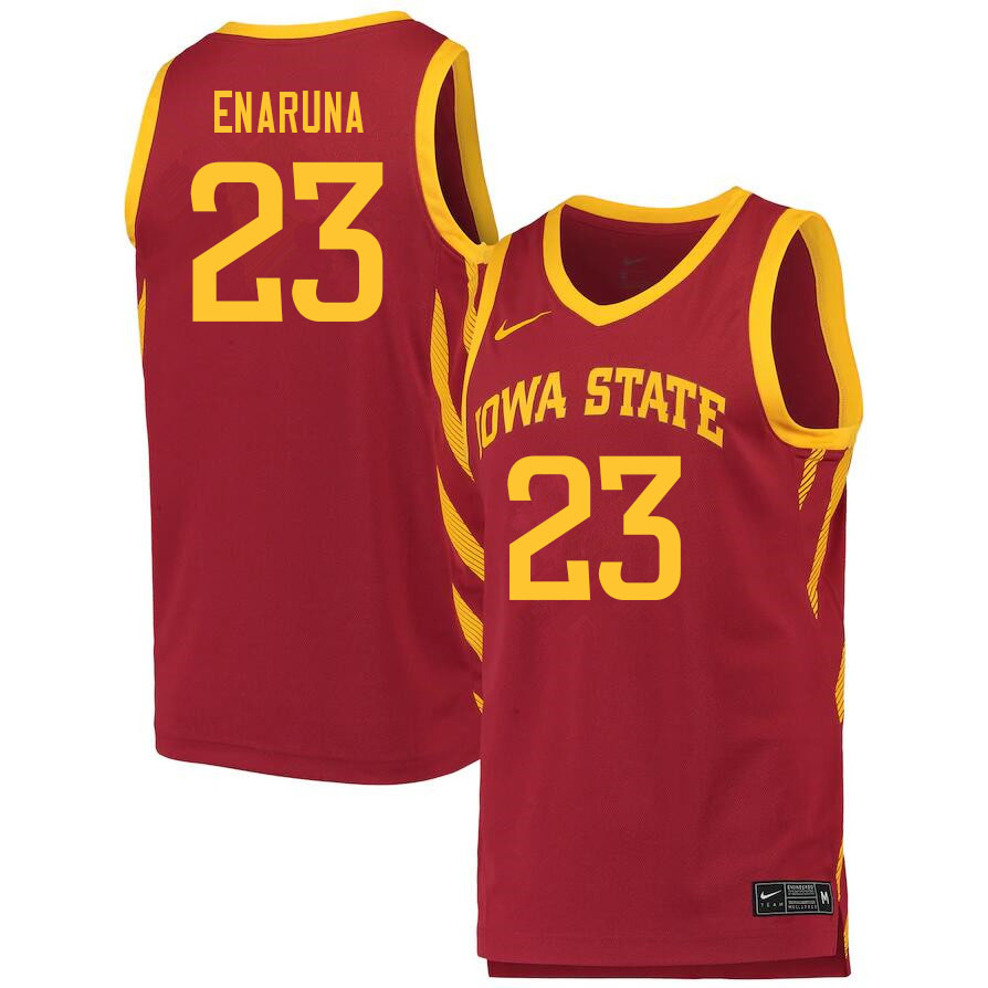 Men #23 Tristan Enaruna Iowa State Cyclones College Basketball Jerseys Sale-Cardinal